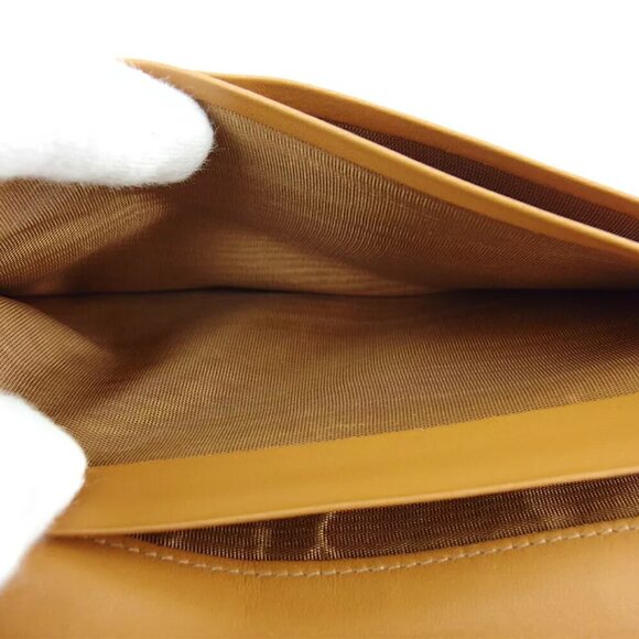 CELINE length wallet macadam beige PVC ?~ leather Authentic Used - Picture 8 of 9